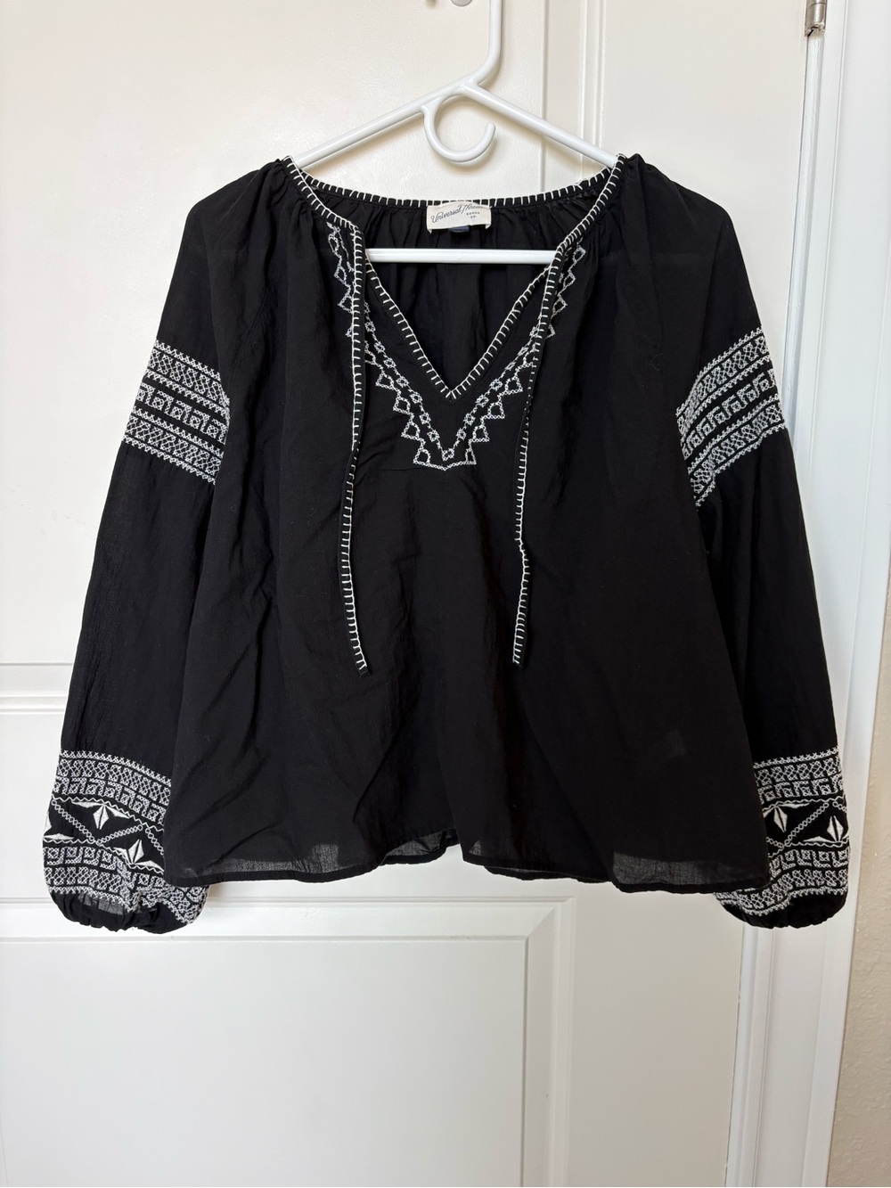 Black cotton shirt with embroidery by Universal Thread (Goods Co)